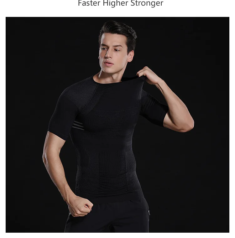 Men's Body Shaper Tummy Shaper Slimming T-shirt Slim Lift Corset Waist Muscle Girdle Shirt Fat Burn Posture Correct Underwears 6