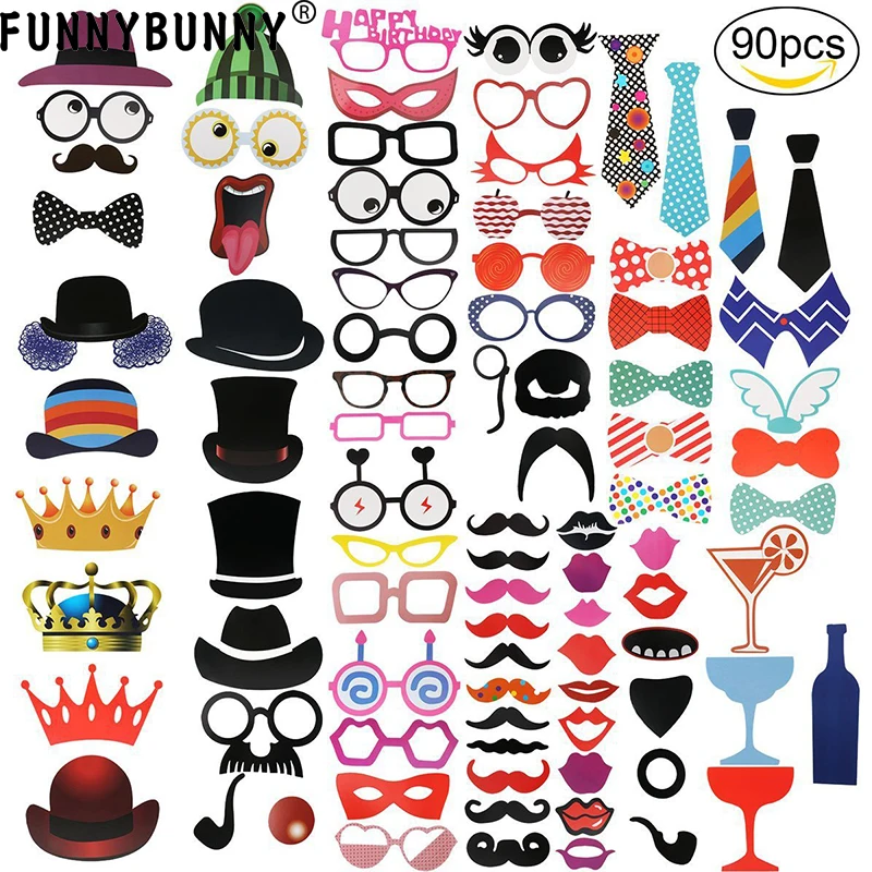 FUNNYBUNNY 90 шт. реквизит для фотостудии DIY Набор свадебной вечеринки на день рождения