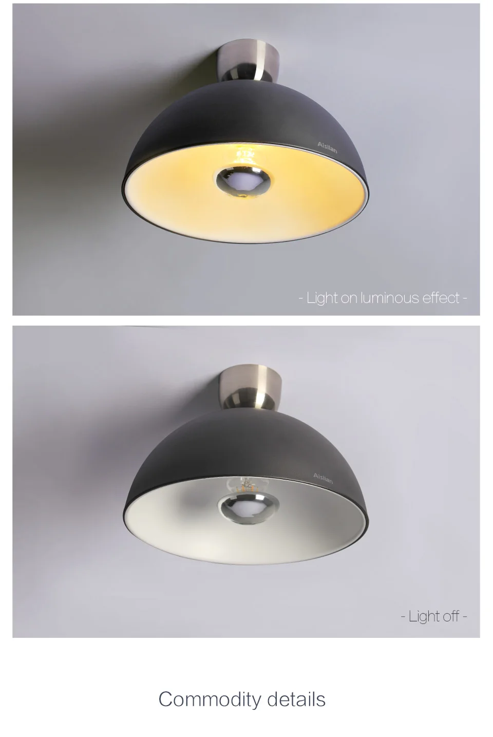 Aisilan светодиодный потолочный светильник с поверхностным креплением, скандинавский светодиодный светильник для гостиной, светодиодный потолочный светильник для ванной, фойе, столовой, E27