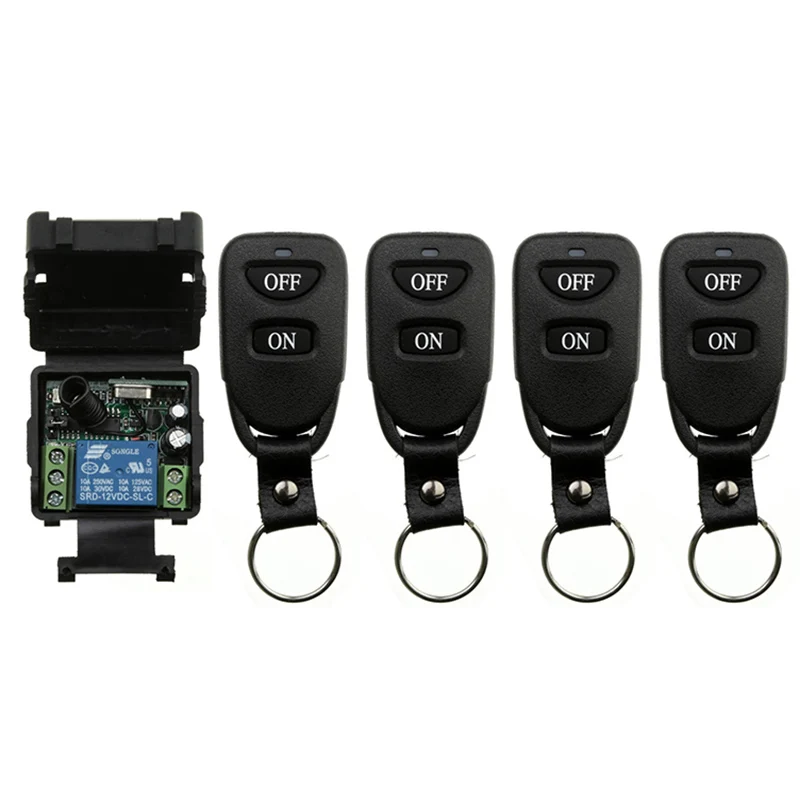 

xuanlongyuan DC12V 24V 1CH 1 CH 10A Remote Control Light Switch Relay Output Radio Receiver Module and Belt buckle Transmitter