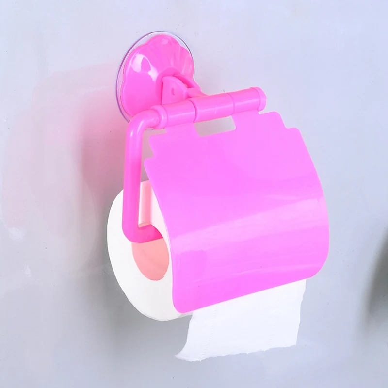 Прикрепляемый к стене, пластиковый присоски бесшовные Ванная комната Туалетная бумага в рулонах Полочка Аксессуары для ванной комнаты и туалета Бумага держатель