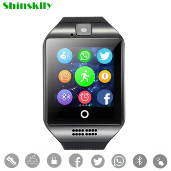 

Bluetooth Smart Watch Men Q18 Camera Facebook Whatsapp Twitter Sync SMS Smartwatch Support SIM TF Card For IOS Android phone A1
