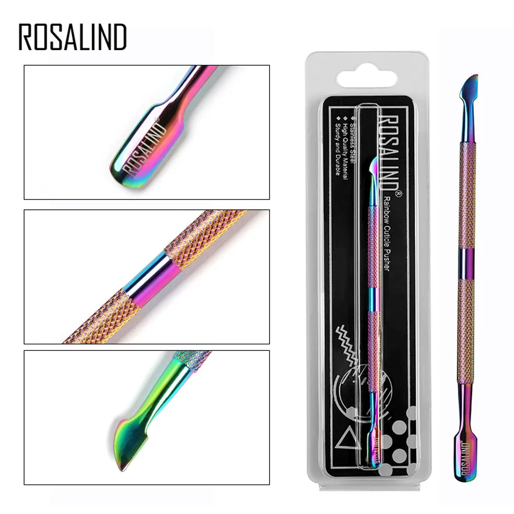 Special Price for  Rosalind Stainless steel Cuticle Pusher Dead Skin Remover UV Gel Polish Soak OFF Manicure Nail Art 