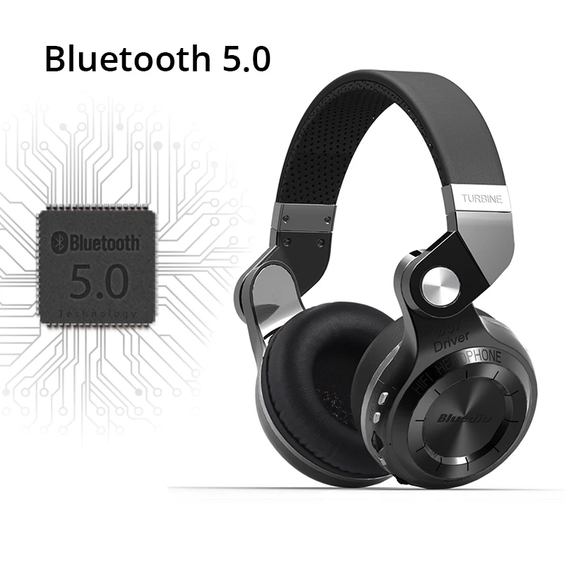 Original Bluedio T2+ Foldable Wireless Headset with Microphone Bluetooth Headphones Supports FM Radio and SD Card 