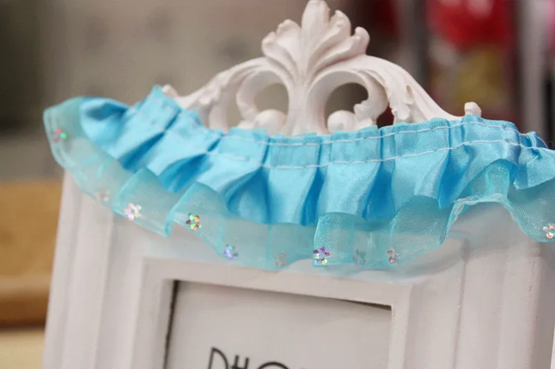 15meters/lot 2 layer Pleated Lace Trim Gathered Lace DIY Sewing