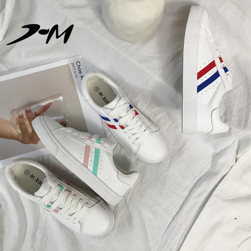 

Women's Leisure off White Shoes 2019 New Edition Chao Spring Sneakers Canvas Sneakers Flat Bottom Student Platform Sneakers