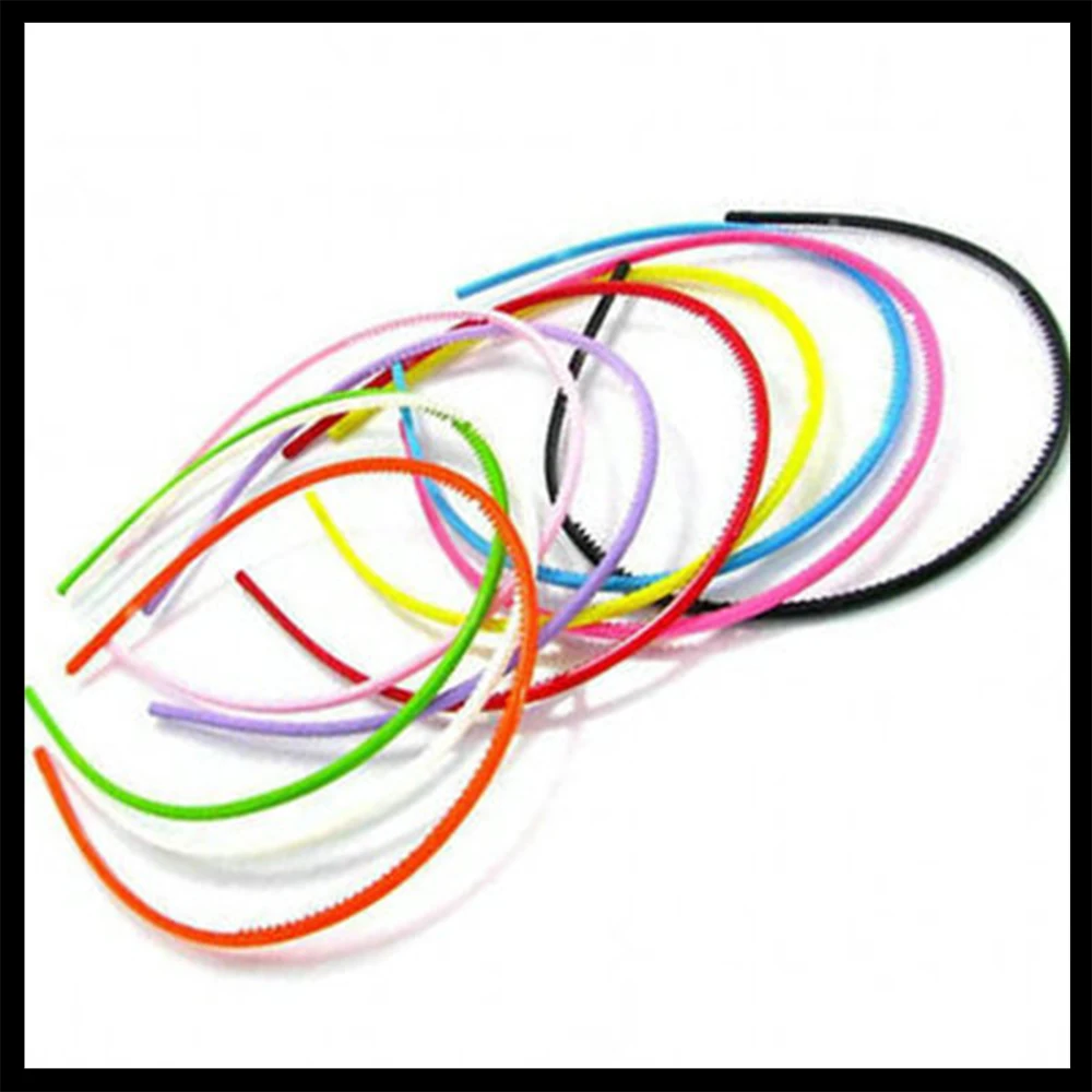 

10Pcs Wholesale Lots Headbands Plastic Teeth Hair Band Hoop Solid Color for Girls Cute Hair Accessories Random color