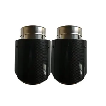 

TOP Quality Car 304 Stainless Car Carbon Fiber Exhaust End Pipes Single Muffler Tips For Land Rover Range Rover Evoque Mazda CX5