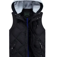 Пуховый жилет мужской повседневный модный утолщенный пуховый жилет с капюшоном куртка очень большое черное Мужское пальто размера плюс M L XL 2XL3XL4XL5XL