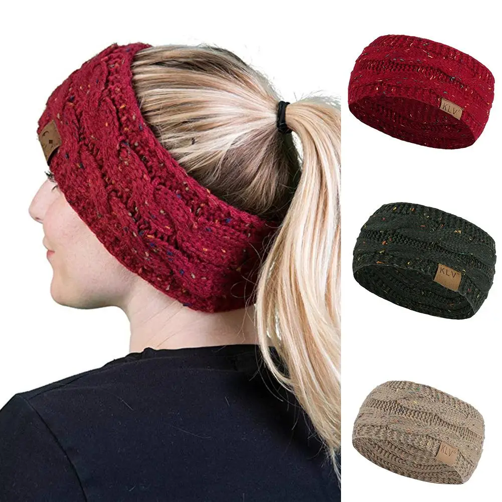 Winter Women's Warm Headband Skiing Knitted Ear Warmer Elastic Wide