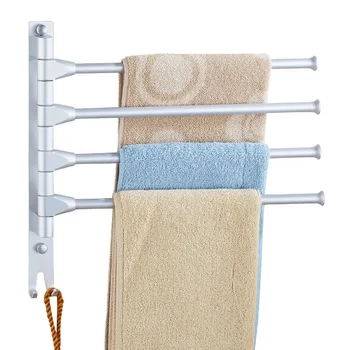 

Space Aluminum Rotat Towel Bar Creative 2/3/4 Arms Kitchen Hardware Multi-functional Storage Wall Mount Bathroom Accessories