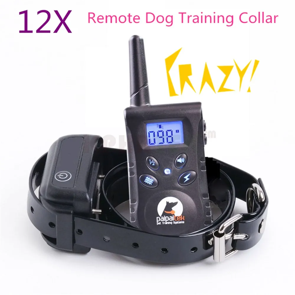 12pcs/lot Remote Control Dog Training Collar with Backlight Screen and
