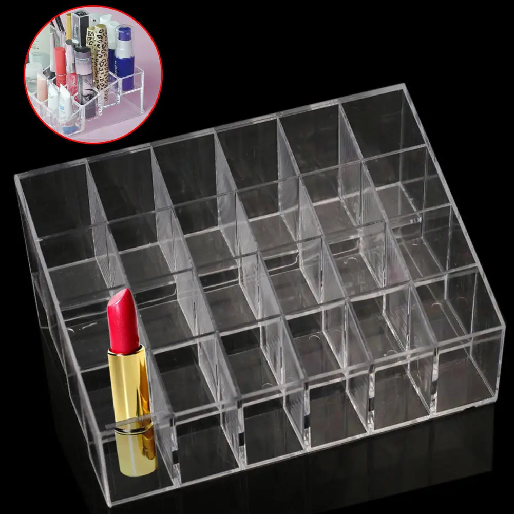 Clear 24 Lipstick Lip Gloss Makeup Cosmetic Stand Display Rack