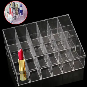 

Clear 24 Lipstick Lip Gloss Makeup Cosmetic Stand Display Rack Organizer Holder
