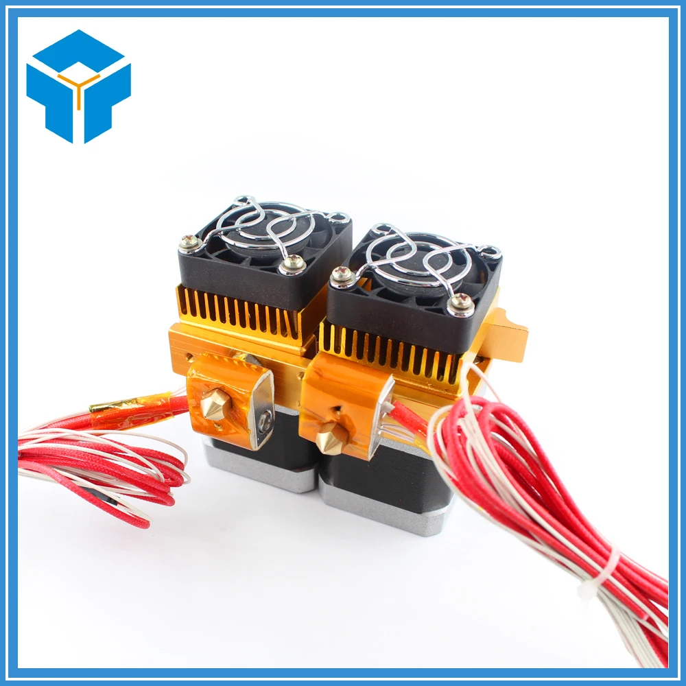 Newest Mk8 12v Dual Head Nozzle Extruder Double Print Head For Makerbot 3D Printer With 1.75mm metal supplies fast delivery Newest Mk8 12v Dual Head Nozzle Extruder Double Print Head For Makerbot 3D Printer With 1.75mm metal supplies fast delivery