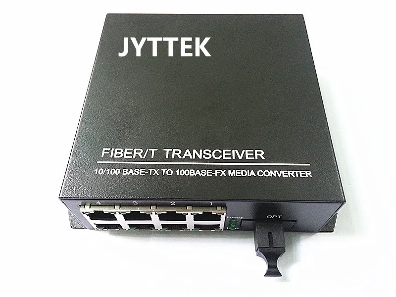 

1 Fiber to 8 UTP Unmanaged 10/100Mbps Megabit Ethernet Fiber Switch dual fiber 20km SC 1310nm