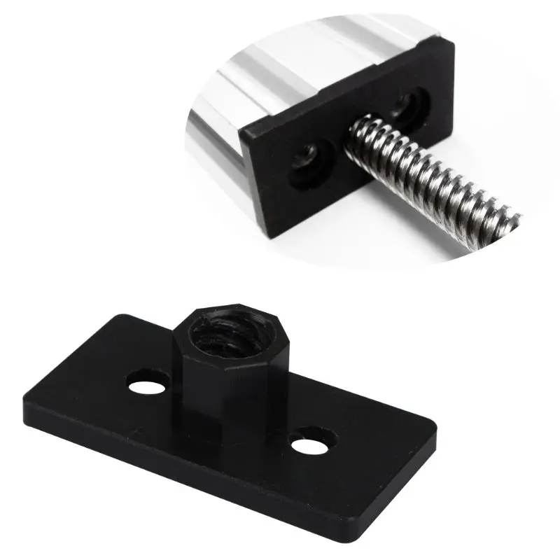 

T8 2MM Pitch T Thread Black Metal Nut Plate for 8MM Lead Screw Rod for 3D Printer Parts Accessories