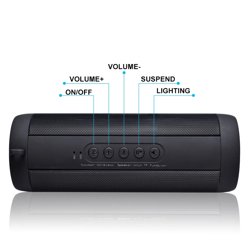 Bluetooth колонка T2 беспроводная портативная водонепроницаемая светодиодная