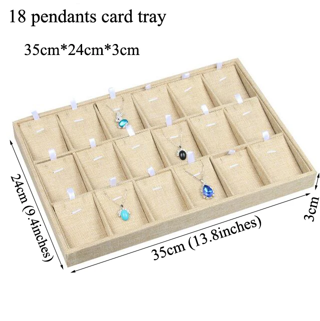 High Quality Fabric Jewelry Box Jewelry Display Holder Bracelet Ring Earring Button Pendant Tray Case Jewelry Storage Organizer Jewelry Packaging