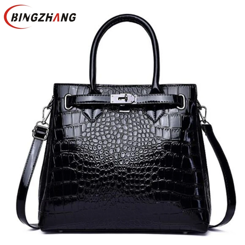 Fashion Luxury Brand Crocodile Bag Women leather Shoulder Bag crocodile ...