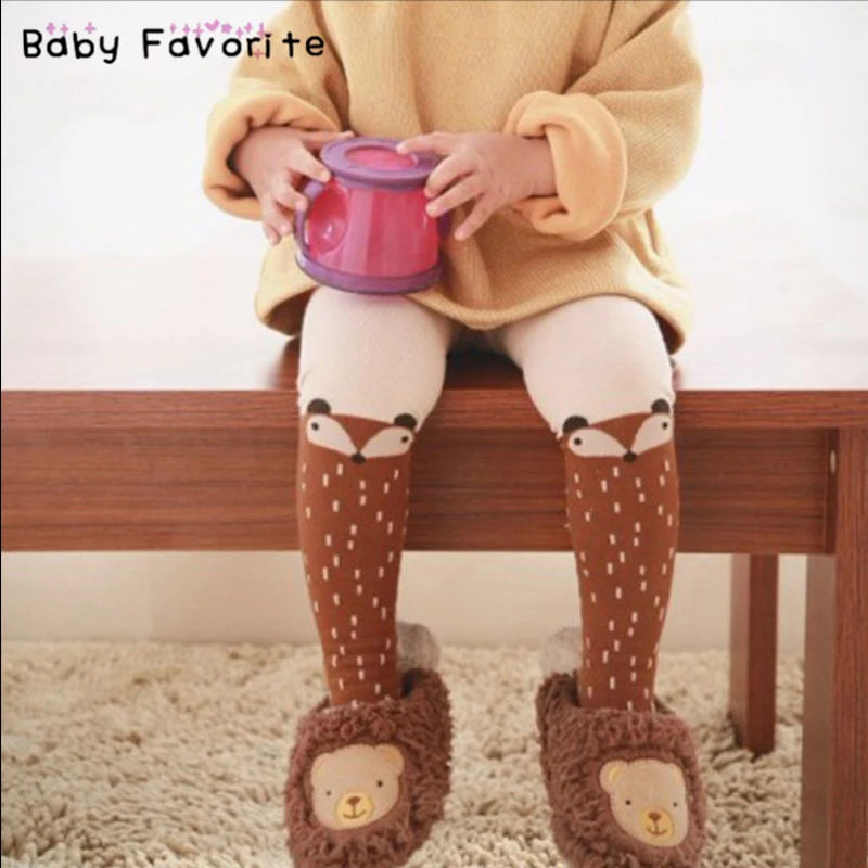 

Baby Favorite Winter Warm Girl Leggings Children Knitting Pants Cartoon Fox Elastic Cotton Leggings Trousers For Girls Clothing
