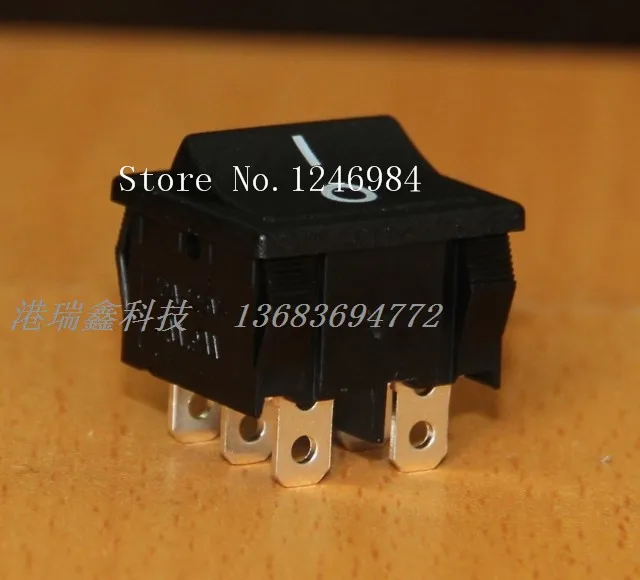 

[SA]Power switch RLEIL Rocker black square Rocker Switch DPDT two tranches RL3-222-BB--50pcs/lot