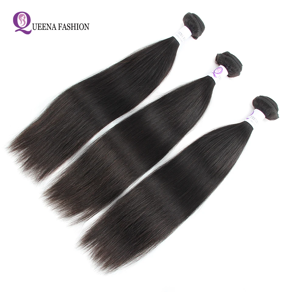 Goodliness прямые пучки волос с закрытием бразильские Remy натуральные кудрявые