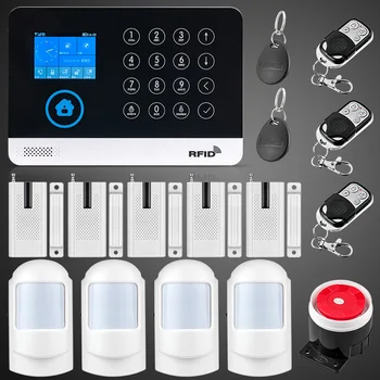 

WG11 WIFI GSM Alarm Wireless Home Burglar Security Alarm System APP Control RFID Card Motion Detector PIR Door Sensor Remote