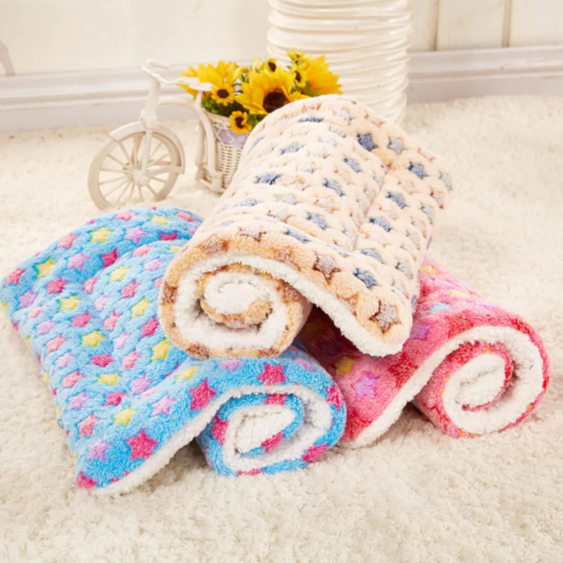 

Soft Cat Bed Rest Dog Blanket Winter Foldable Pet Cushion Hondenmand Coral Cashmere Soft Warm Sleep Mat Sweet Dream Bed