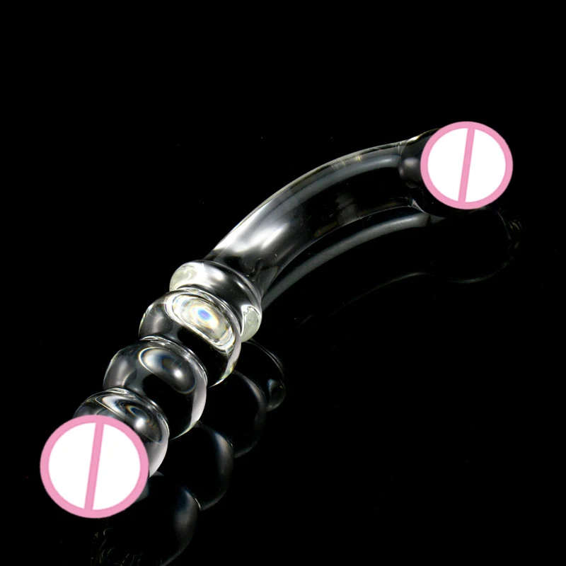 Pyrex Glass Dildo Fake Penis Crystal Anal Beads Butt Plug Prostate Massager G Spot Female Masturbation Clear Dildo couples