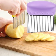 Резак для картофеля фри из нержавеющей стали для изготовления картофельных чипсов нож для резки овощей Кухонные ножи картофельные принадлежности для резки
