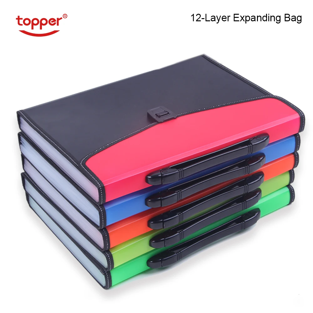 Hot Sale 24 Pockets Expanding File Folder A4 Organizer Portable Business File Office Supplies Document Holder Carpeta Archivador