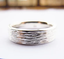 Engravable 5mm Tree Skin Band Ring in Sterling Silver Handmade All Sizes