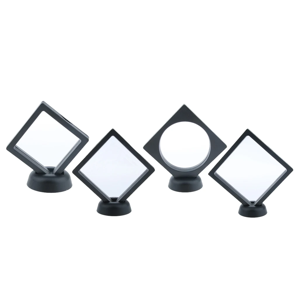 3D Floating Jewelry Display Frame Case Box Coin Display Stand Rack Holder bracelets necklaces earrings Jewelry Packaging 4 Sizes