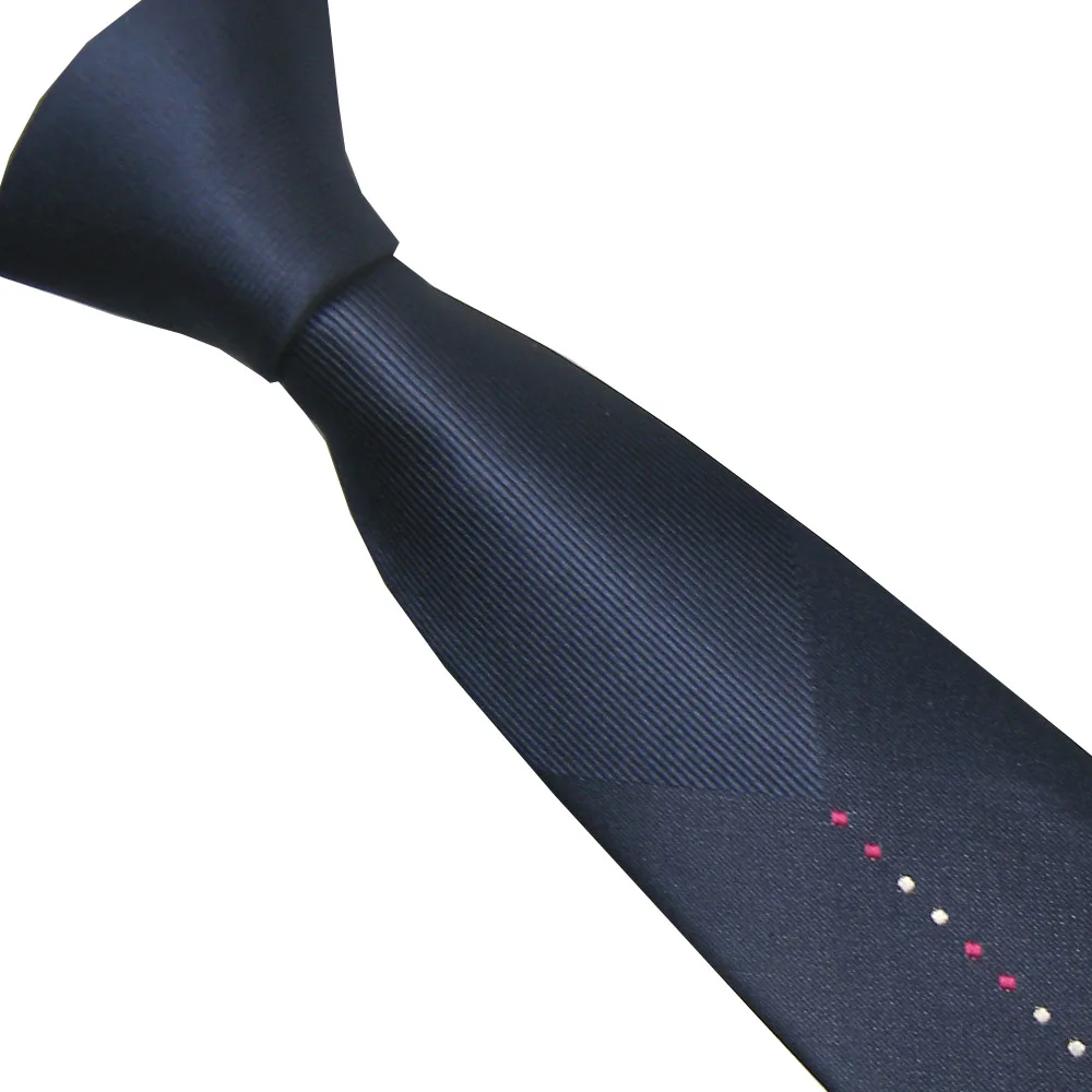 

LAMMULIN Men's Suit Ties Blue Knot Blue with Silver Rose red Line Contrast Necktie Microfiber Jacquard Skinny Tie 6cm