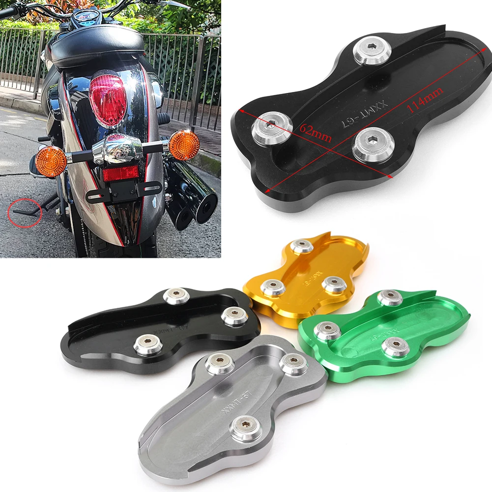

CNC Motorcycle Kickstand Foot Side Stand Extension Pad Support Plate For KAWASAKI Vulcan 900 2006-2016 Aluminum