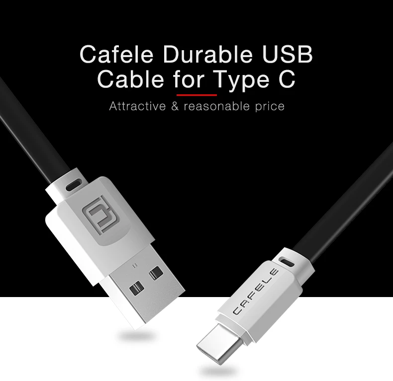 Кабель CAFELE type-C usb кабель для зарядки huawei P10 P10 Plus Honor 9 8 mate 9 Xiaomi 5S Oneplus 5 кабель для передачи данных для телефонов type-C