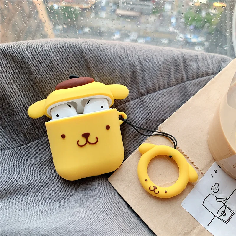 Cute Cartoon Soft silicone Bear Case For Apple Airpods Case Wireless Bluetooth Earphone Cover with Key Ring For Air pods Iphone (1)