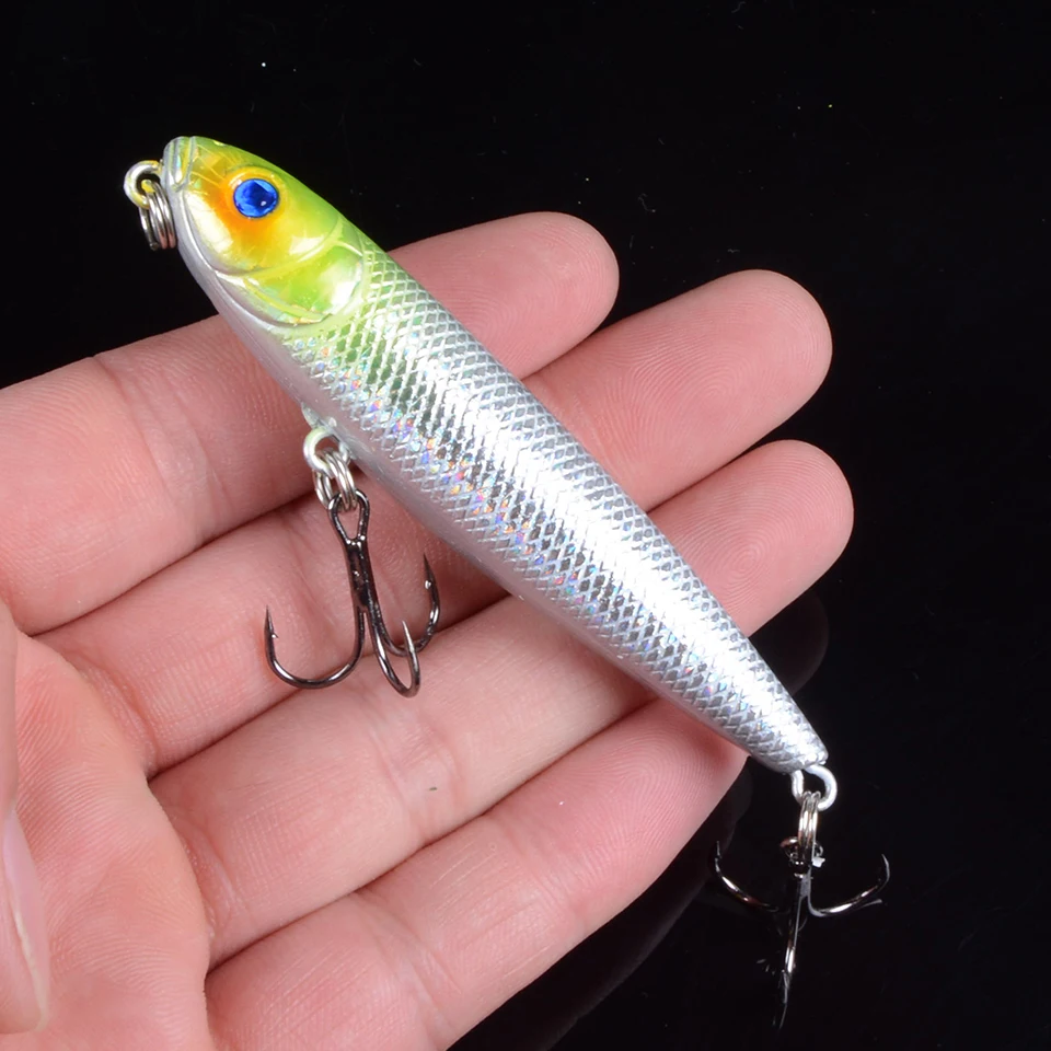 

1pcs Minnow 8cm 8.6g Fishing lure VIB wobbler Artificial Plastic Feather wobbler Crankbait Fishing Tackle Pesca