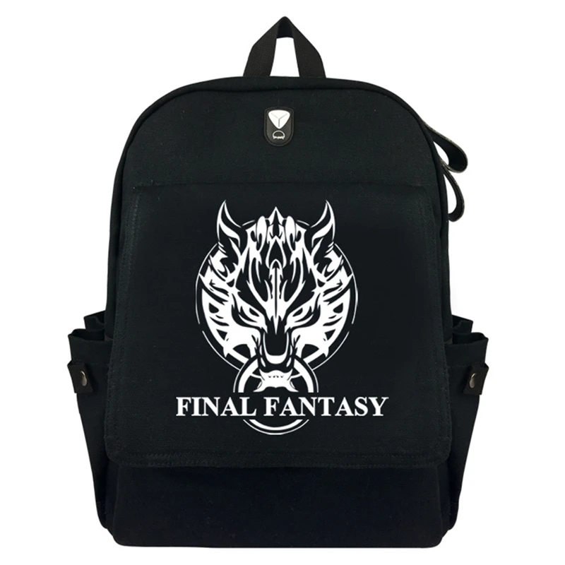 Игра Final Fantasy холщовый рюкзак на молнии, школьная сумка, сумка на плечо, сумка для подростка, сумка для ноутбука, высокое качество, рюкзак, сумка для книг