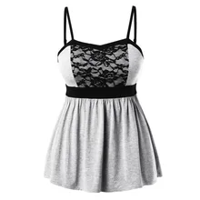 Женский модный жилет размера плюс, кружевные топы без рукавов, Топики, Прямая поставка, женская одежда, женский летний топ