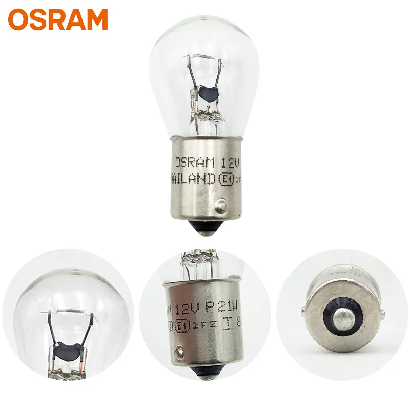 Лампа Ксеноновая OSRAM 12V первоначально 7506 P21W S25 21 Вт Стандартный металлические основания сигнала поворота светильник фонари заднего хода OEM авто лампы стоп сигнала,, 10 шт