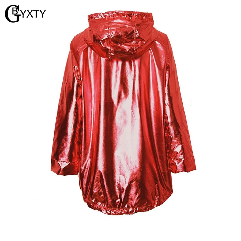GBYXTY jaquetas femininas Metallic Color Bomber Jacket Womens Outerwear Hooded Autumn Coat Femme Zip up Waterproof Jacket ZA386 GBYXTY jaquetas femininas Metallic Color Bomber Jacket Womens Outerwear Hooded Autumn Coat Femme Zip up Waterproof Jacket ZA386