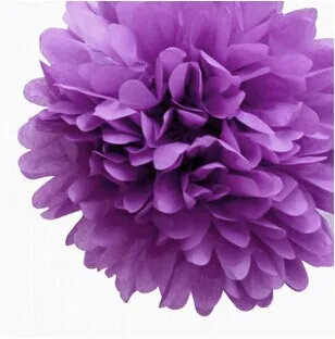 30 шт 1" /30 см помпоны Свадебные украшения 20 цветов цветной бумажный цветок мяч вечерние свадебные украшение душевой кабины - Цвет: Фиолетовый