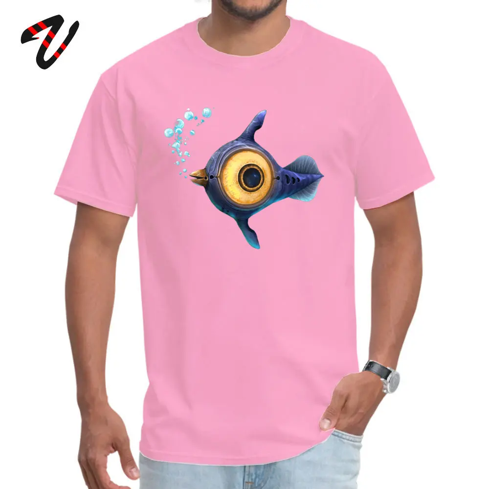 Subnautica Peeper 100% Cotton T Shirt for Men Short Sleeve Family Tees 2018 Summer Round Neck Tee-Shirts Casual Subnautica Peeper11639 pink