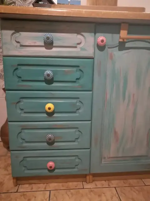 Ceramic Knob Dresser Knobs White Blue Cabinet Pulls Knobs