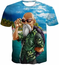 New Arrival Funny Master Roshi 3D Printed T Shirt Summer Hipster Short Sleeve Tee Tops Men/Women Anime Dragon Ball Z T-Shirts