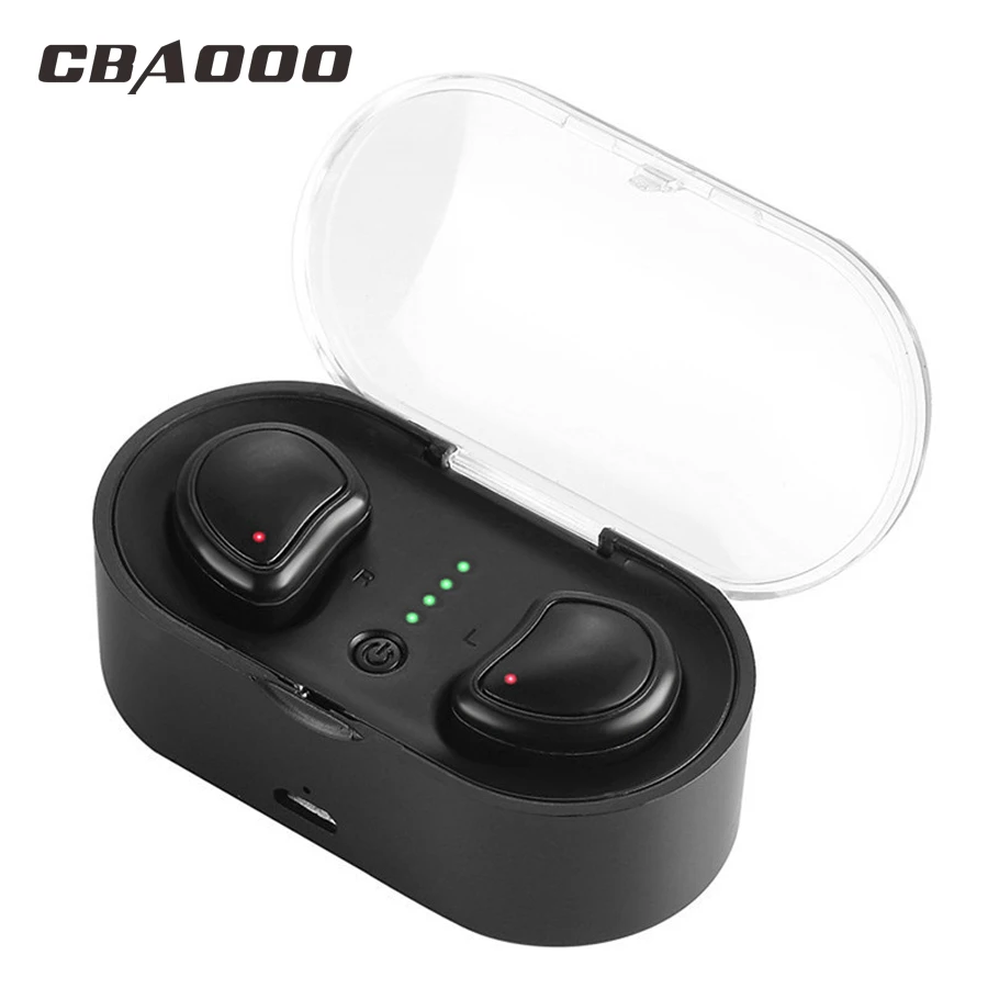 

CBAOOO TWS Bluetooth Earphone 5.0 Mini Wireless Earbuds Touch Control Sport Ear Stereo Cordless Headset with Charging box