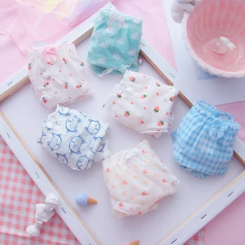 

Girl heart soft sister strawberry fat next day plaid cute sweet low waist mesh breathable thin section ladies underwear