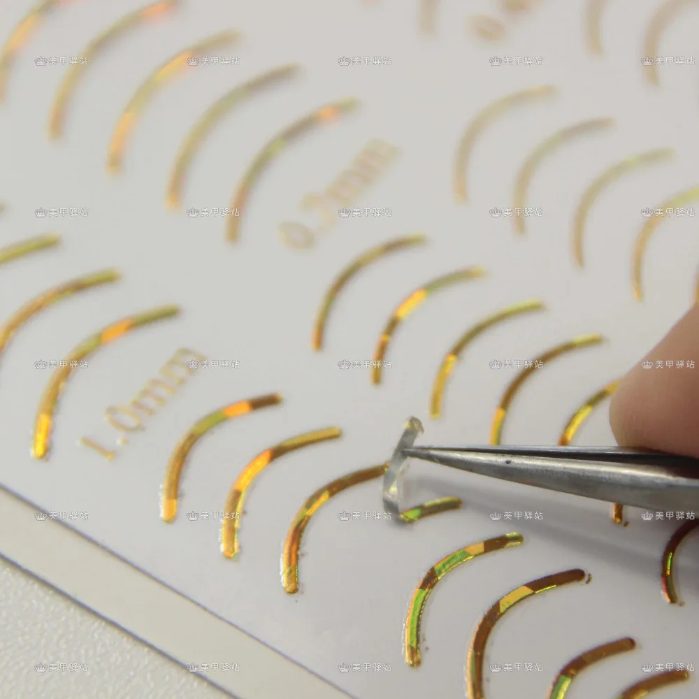 1 лист/партия Корейская золотая металлическая 3D наклейка для ногтей|3d nail stickers|nail